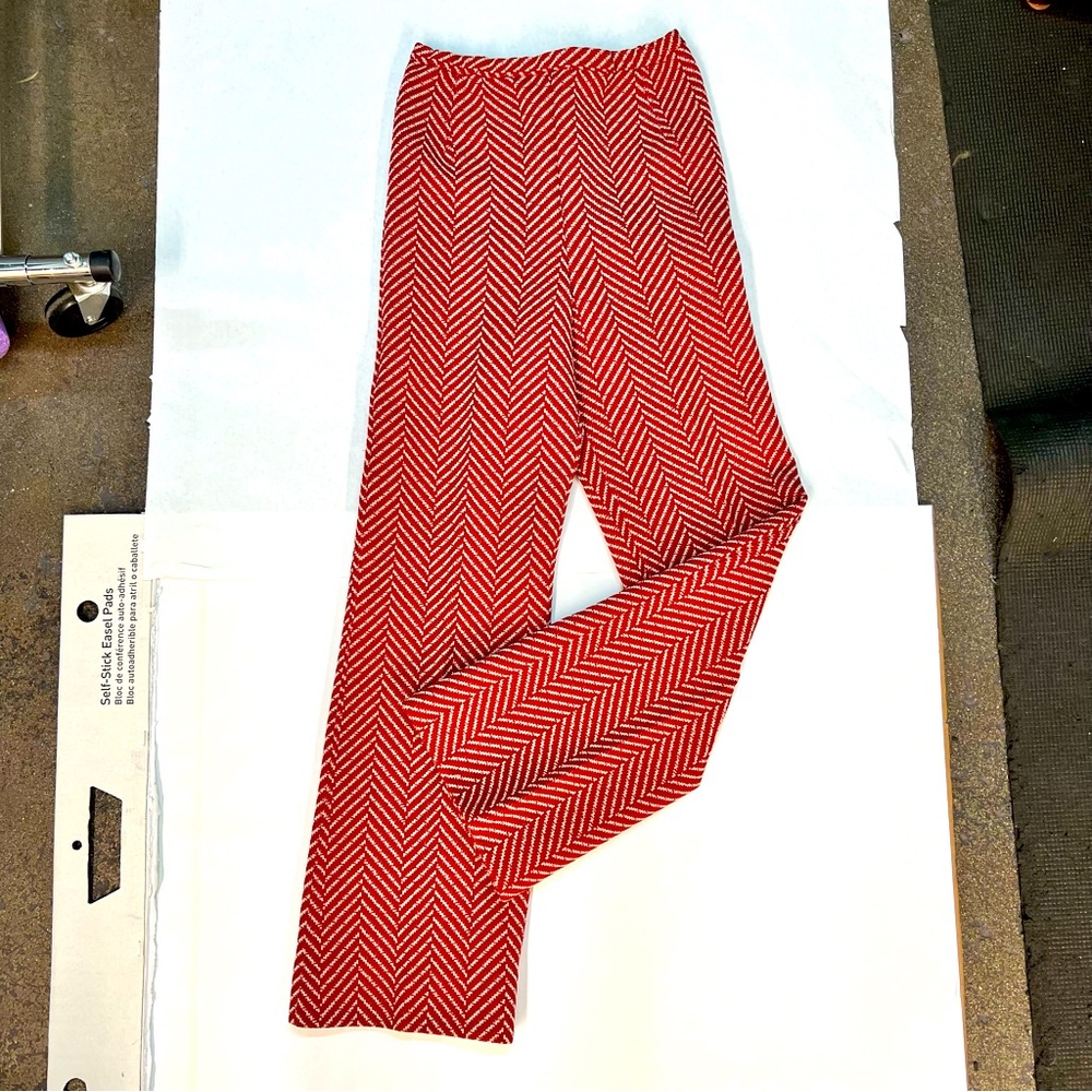 1970s chevron red bell bottoms